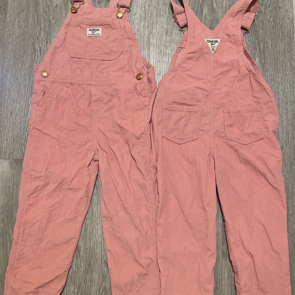 OshKosh B'gosh Toddler Corduroy Pink Overalls (2)